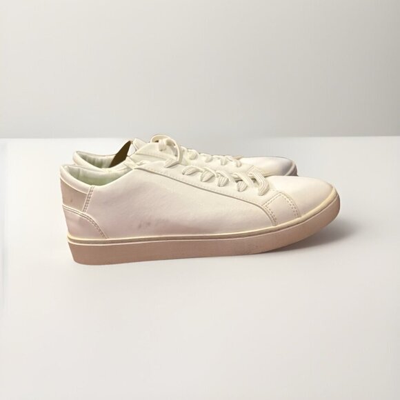 Thousand Fell Shoes - Thousand Fell Lace Up Vegan Leather Sneakers, Women's 7.5 White Cream
